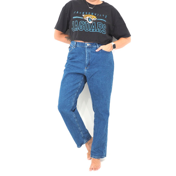 90s Vintage Straight Leg Jeans Women's Size 18 Relaxed Fit High Waisted Waist 39 - Picture 2 of 7